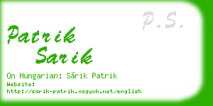patrik sarik business card